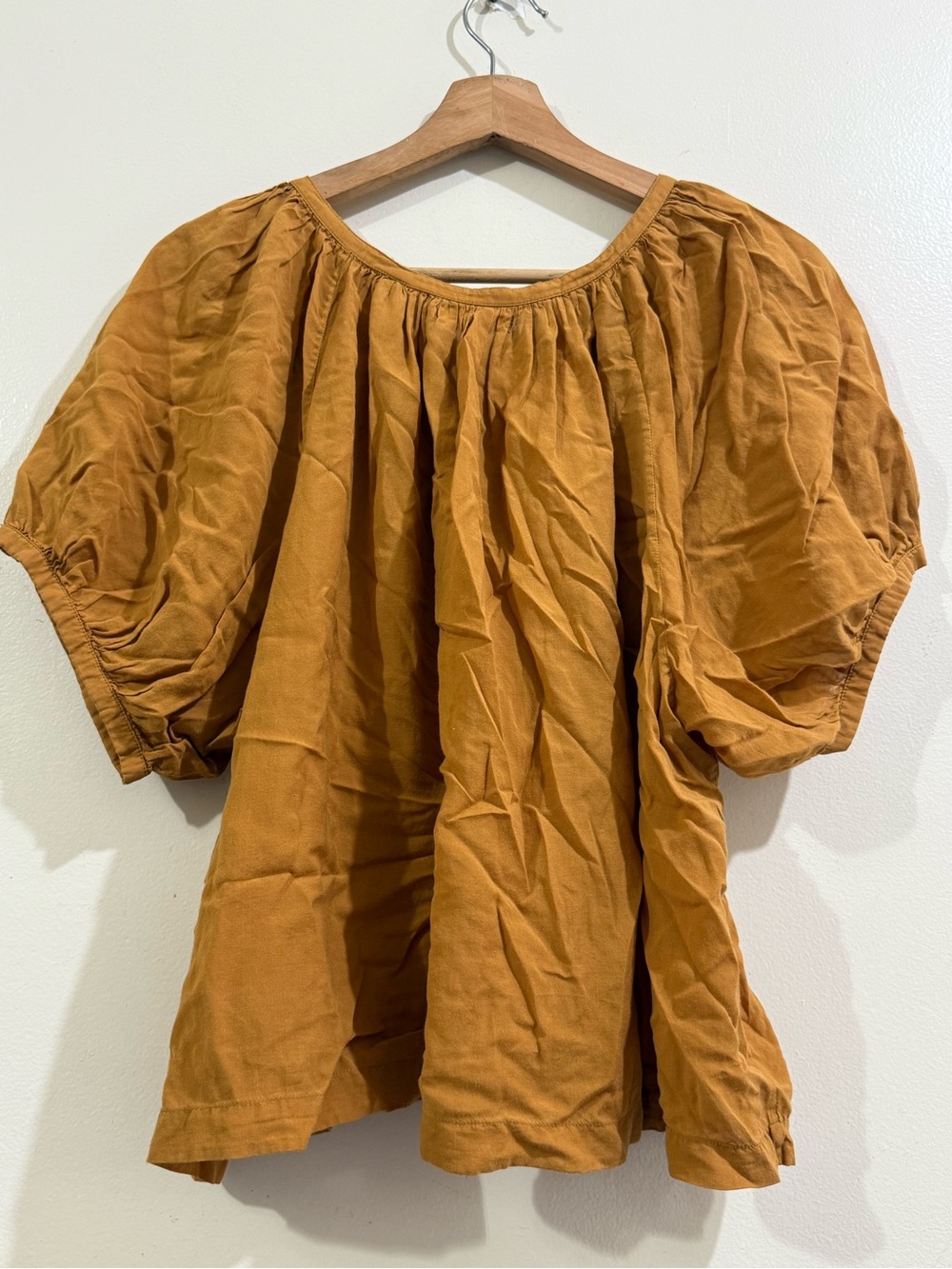 Doen Warm Rust Button-Front Peasant Blouse - Picture 5 of 8